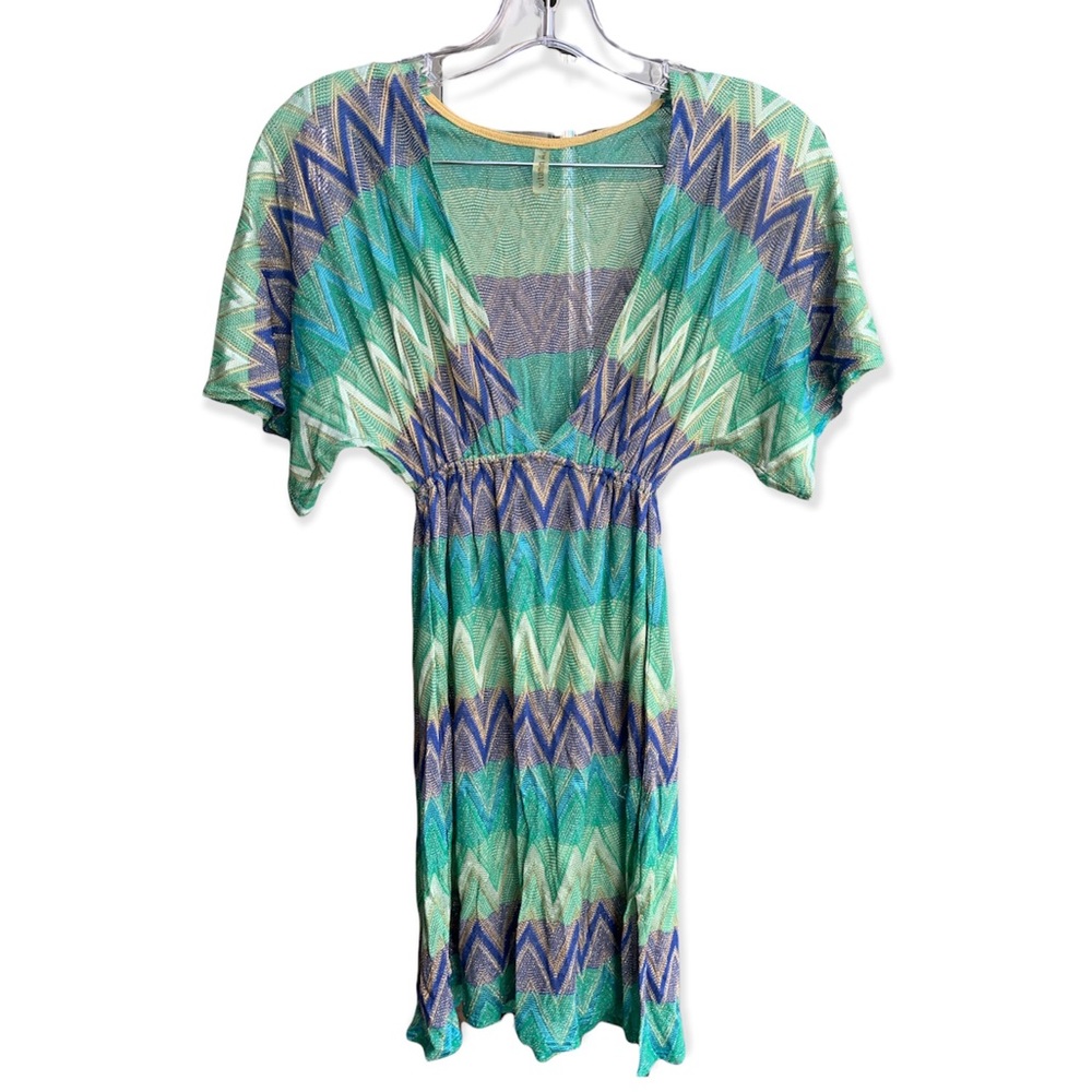 TEAL AND GREEN MULTICOLOR COVER UP